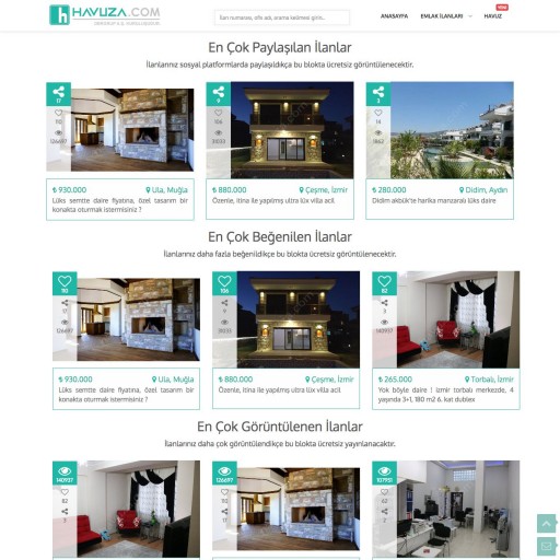 Havuza.com Emlak İlan Sitesi Projesi