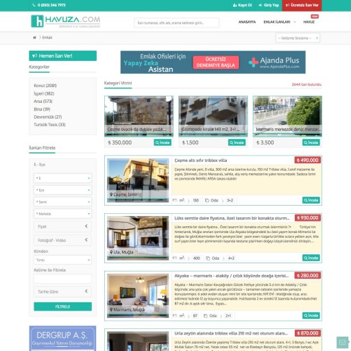 Havuza.com Emlak İlan Sitesi Projesi
