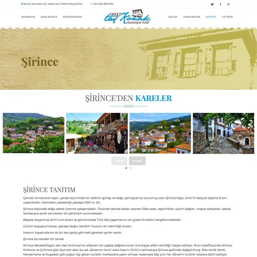 Şirince Taş Konak / Online Rezervasyon Projesi