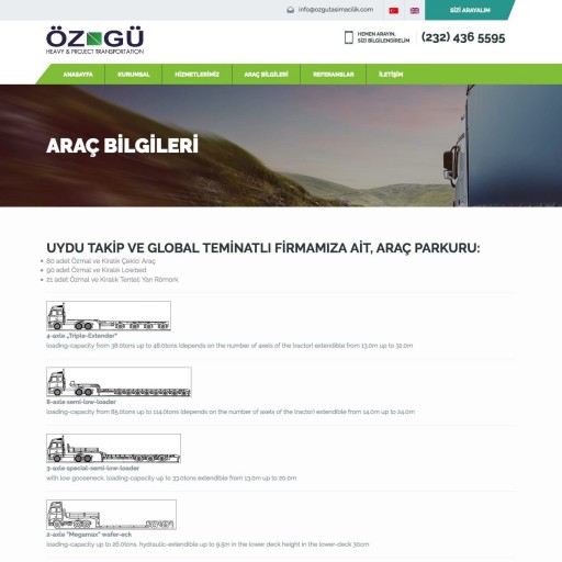 Öz-Gü Ağır Taşımacılık Websitesi