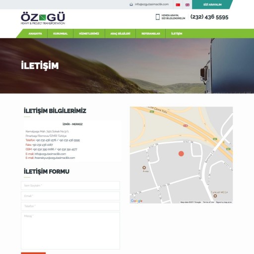 Öz-Gü Ağır Taşımacılık Websitesi