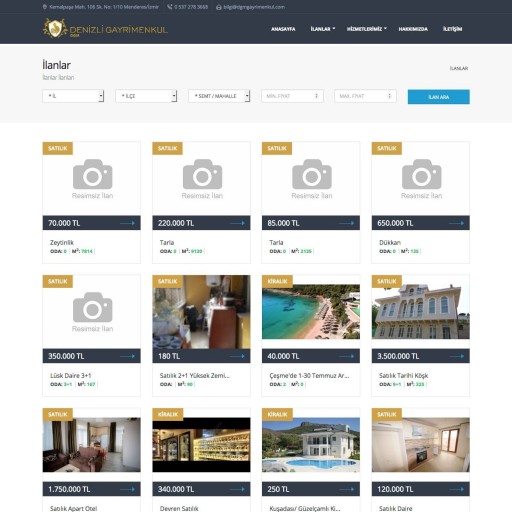 Denizli Gayrimenkul Kurumsal Web Sitesi