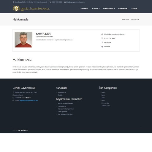 Denizli Gayrimenkul Kurumsal Web Sitesi