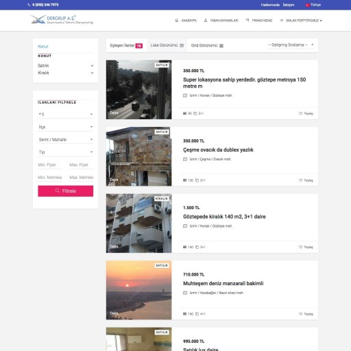 Dergrup Gayrimenkul Kurumsal Web Sitesi