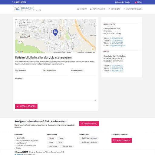 Dergrup Gayrimenkul Kurumsal Web Sitesi