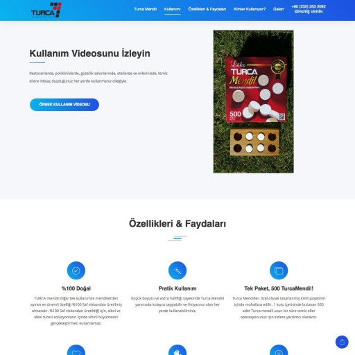 Turca Mendil Landing Page Tasarımı