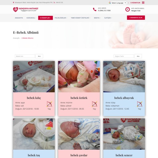 Özel Kapadokya Hastanesi Website Projesi