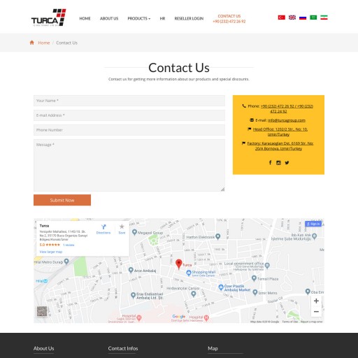 Turca Ambalaj Uluslararası E-Ticaret Websitesi